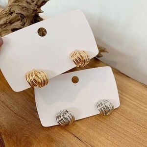 18k Gold | Silver Interlocking Line Stud Earrings
